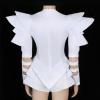 White Crystallised Rave Leotard Bodysuit