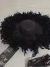 Three colors ostrich feather stage hat