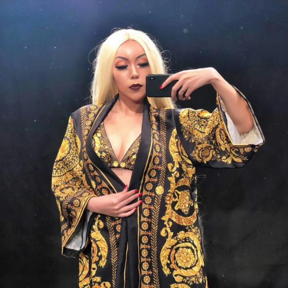 Black and Gold Pattern Bikini Outfit