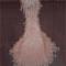 Pink Rhinestones Nude Feather Maxi Dress