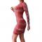 Red Transparent Shiny Rhinestone Dress