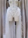 White Rhinestone Leotard With Trailing Dress