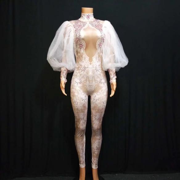 White Puff Sleeve Bodysuit