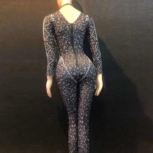 Red and White Bead Bodysuit