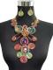 Colored rhinestone necklace suit(includes earrings)