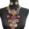 Colored rhinestone necklace suit(includes earrings)