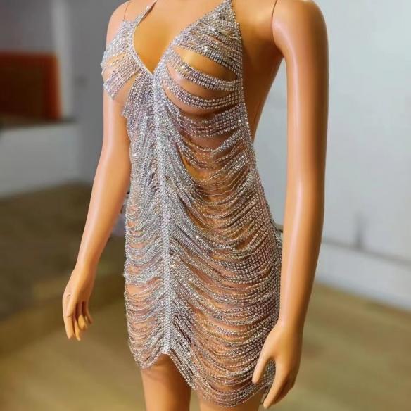 Rhinestone  body chain