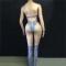 Blue Nude Crystallized Bodysuit