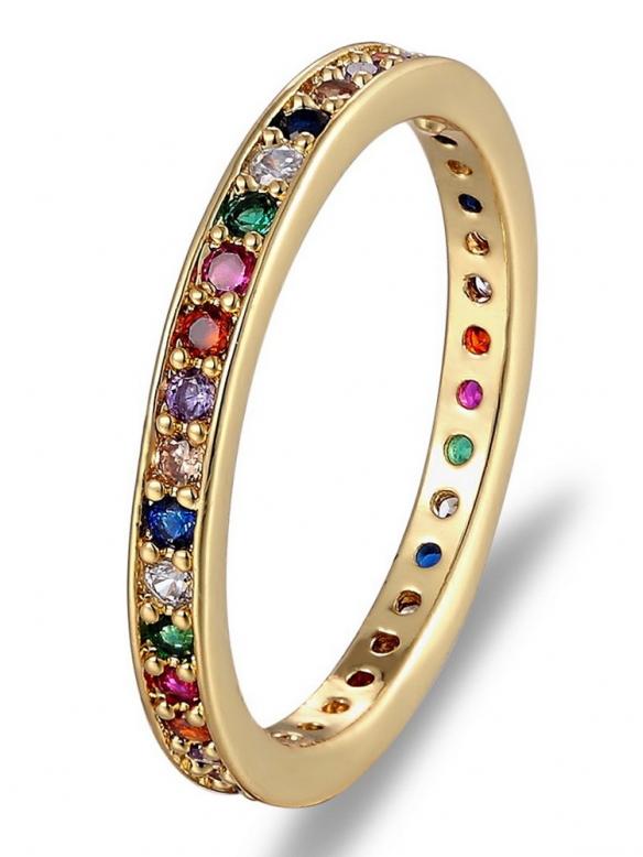 Rainbow Eternity Cubic Zirconia Ring