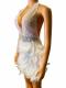 White sleeveless feather dress