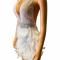 White sleeveless feather dress