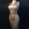 Skincolor Gold Rhinestone Tassel Sleeveless Dress