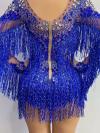 Blue Diamond Drag Fringe Bodysuit