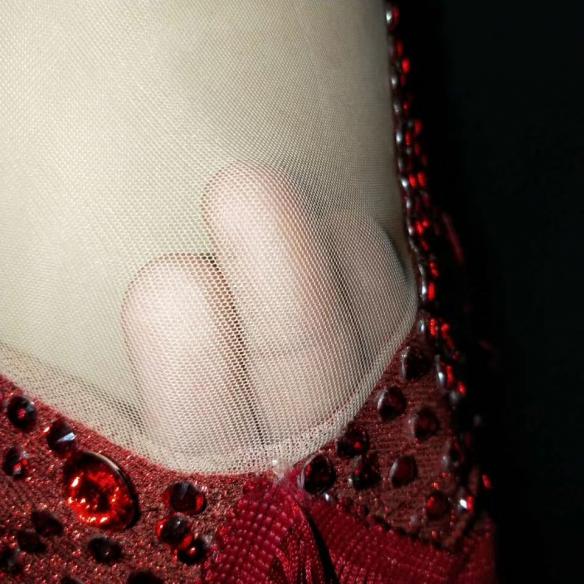 Red Rhinestones Fringe Slip Dress