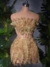 Golden Feather Pattern & Rhinestone Dress