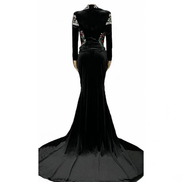 Black Rhinestone Gown