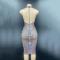 Brown Transparent Backless Rhinestone Dress