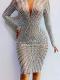 Custom Full Pearl & Rhinestone Dress