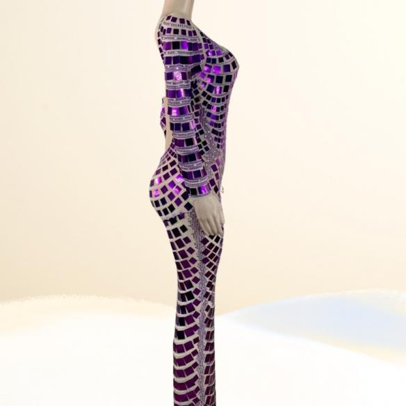 Purple mirror like sequin dress