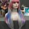 RayWigs Special Offer- Bang Deep Grey Mix Pink and Blue