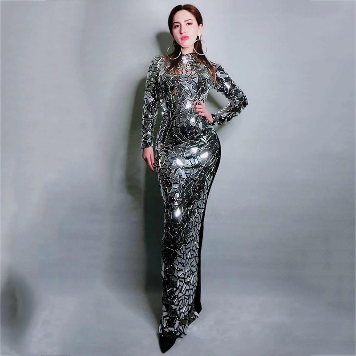 mirrored sequin dress