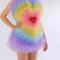Rainbow mesh dress