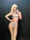 Rhinestone Beaded Nude Color Bodysuit