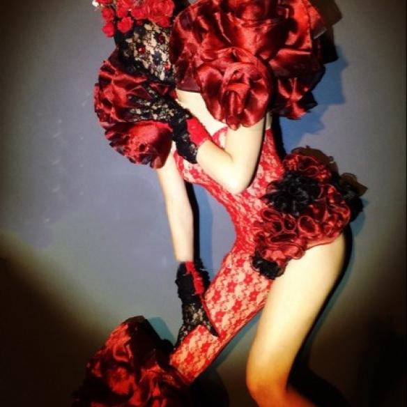 Special design red bodysuit