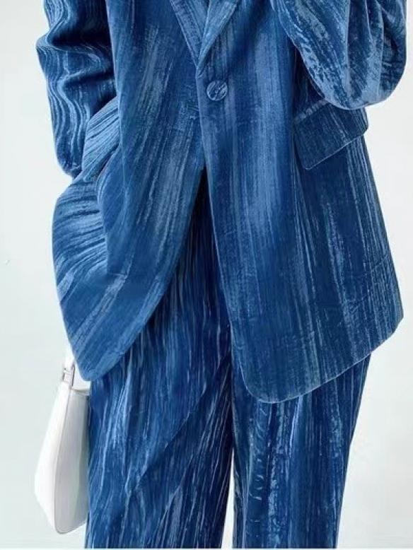 Sky blue velvt suits