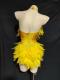 Yellow feather & rhinestone leotard