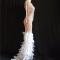 Nude Pearl Feather Gown Dress