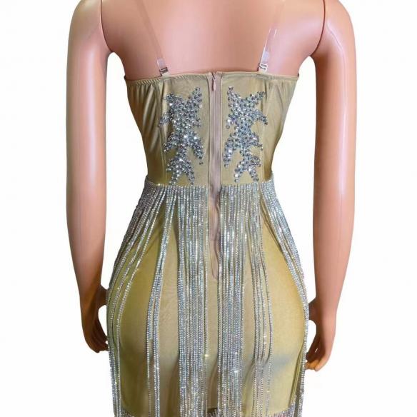 Rhinestone Chain Dress