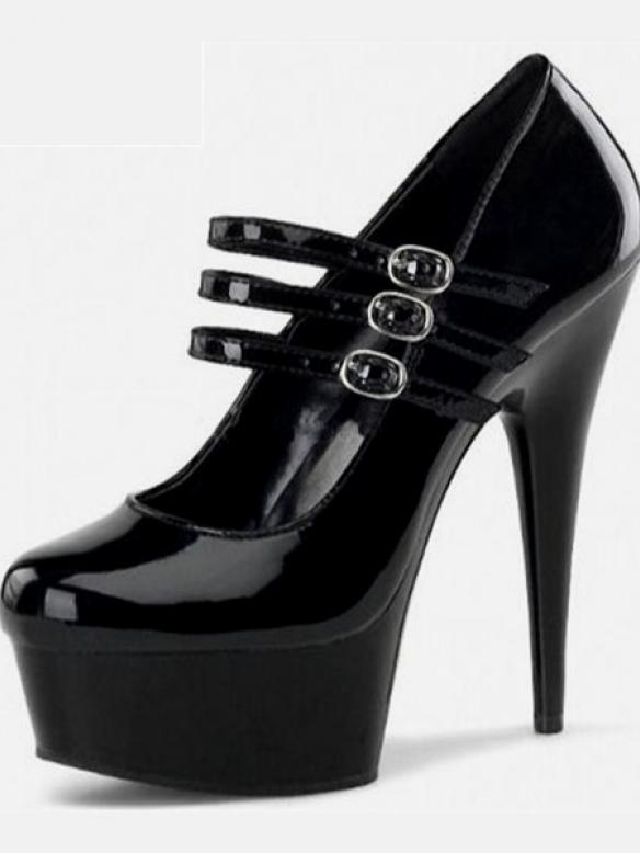 Black & Red Drag Platform Heels