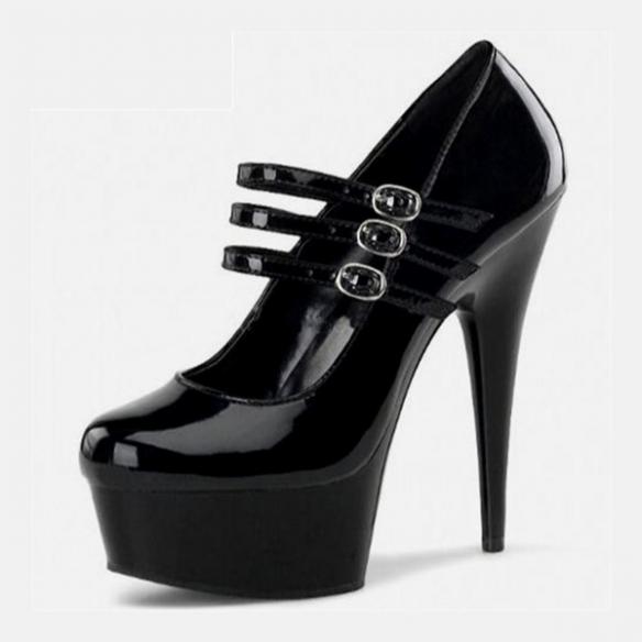 Black & Red Drag Platform Heels