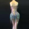 Rainbow Fringe Rhinestones Corset