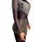 Black & nude color rhinestone mesh dress
